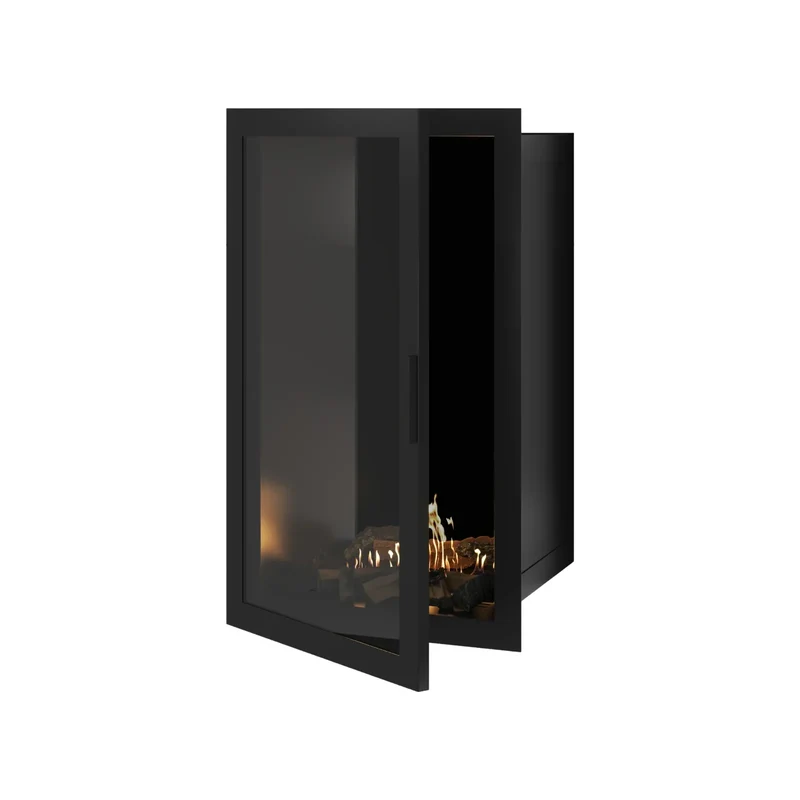 Selected verticale enkelzijdige bio-ethanol inbouwhaard – volglas – 60 × 100 cm | Wild Flame