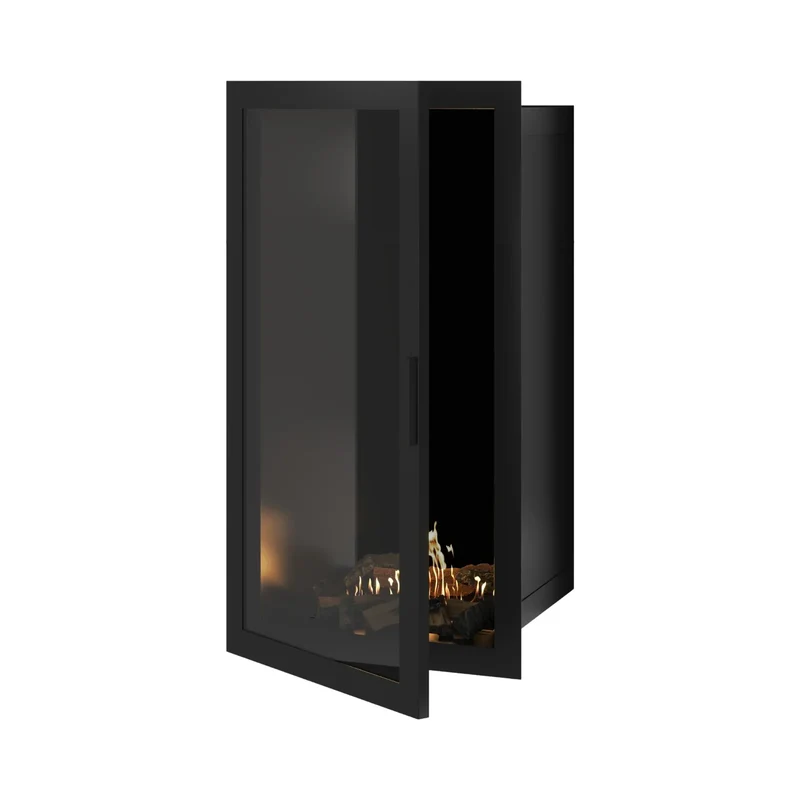 Selected verticale enkelzijdige bio-ethanol inbouwhaard – volglas – 60 × 120 cm | Wild Flame