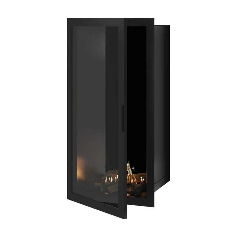Selected verticale enkelzijdige bio-ethanol inbouwhaard – volglas – 60 × 140 cm | Wild Flame