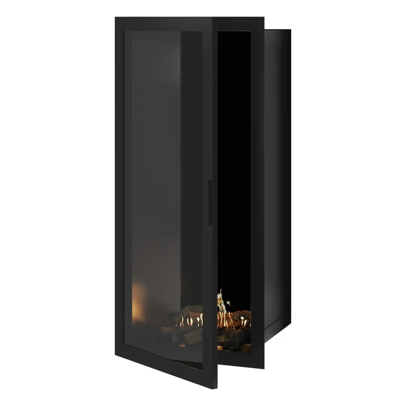 Selected verticale enkelzijdige bio-ethanol inbouwhaard – volglas – 60 × 180 cm | Wild Flame