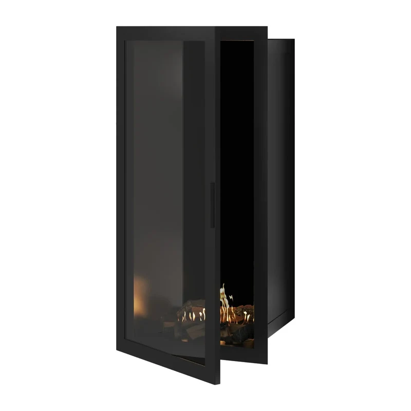 Selected verticale enkelzijdige bio-ethanol inbouwhaard – volglas – 60 × 160 cm | Wild Flame
