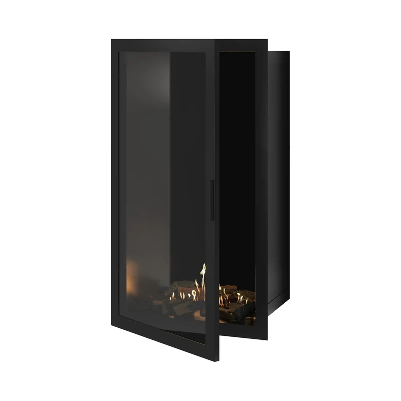 Selected verticale enkelzijdige bio-ethanol inbouwhaard – volglas – 70 × 120 cm | Wild Flame