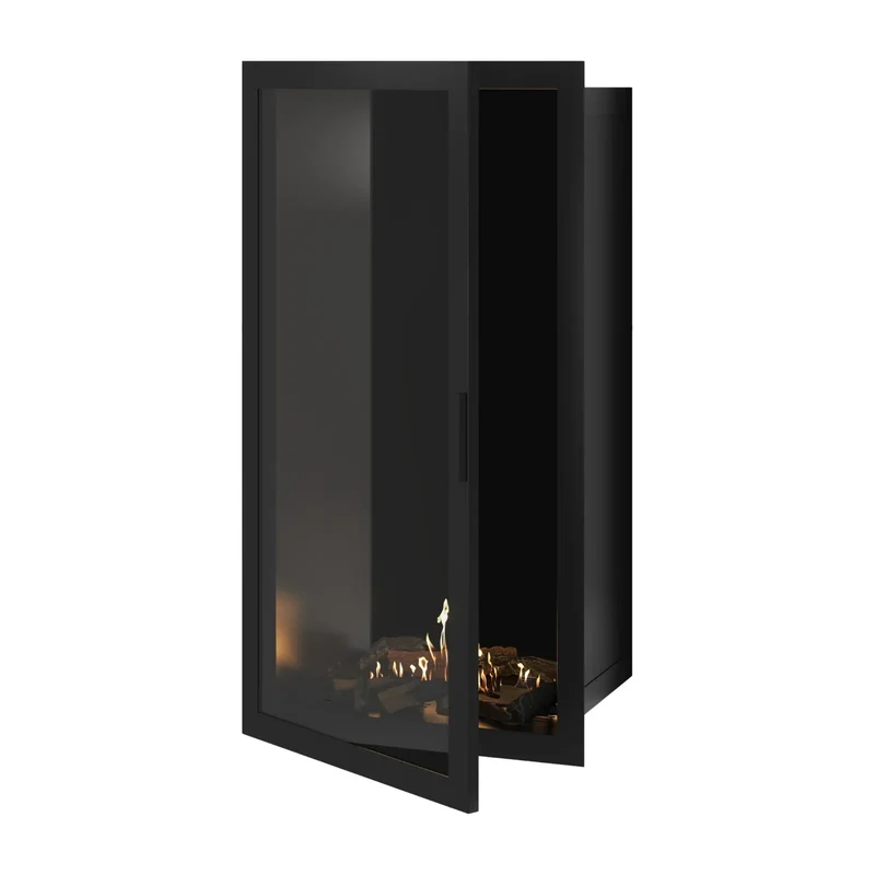 Selected verticale enkelzijdige bio-ethanol inbouwhaard – volglas – 70 × 140 cm | Wild Flame
