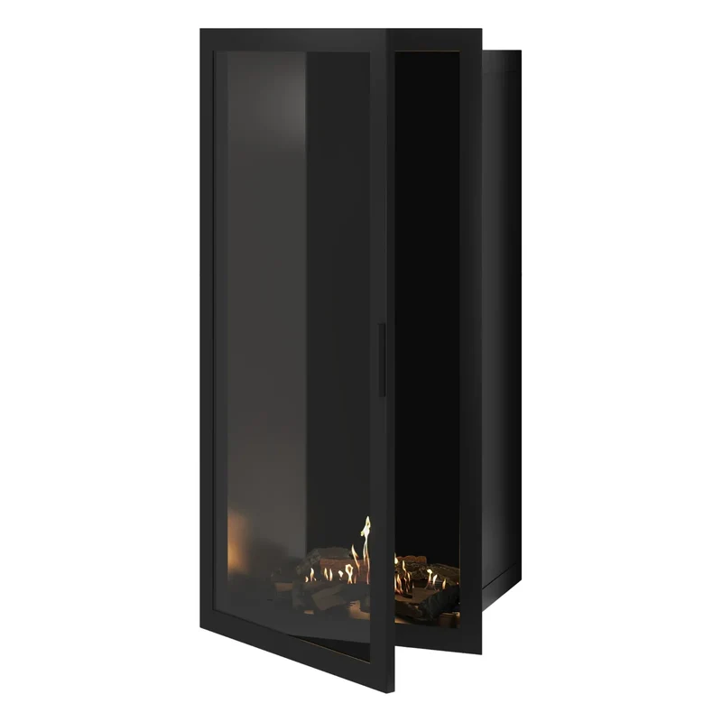 Selected verticale enkelzijdige bio-ethanol inbouwhaard – volglas – 70 × 180 cm | Wild Flame