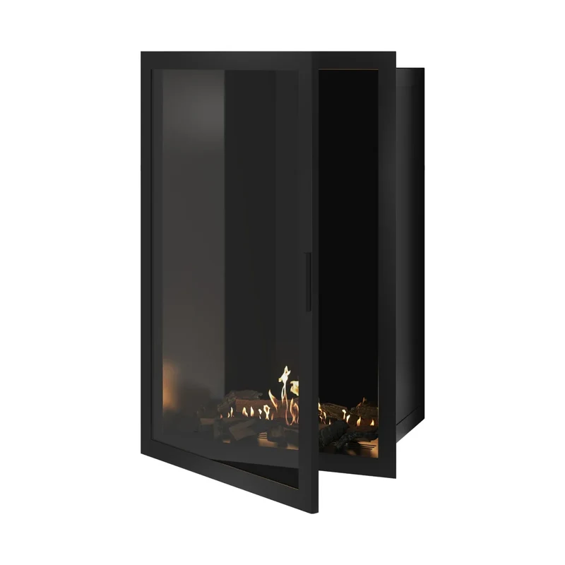 Selected verticale enkelzijdige bio-ethanol inbouwhaard – volglas – 80 × 120 cm | Wild Flame