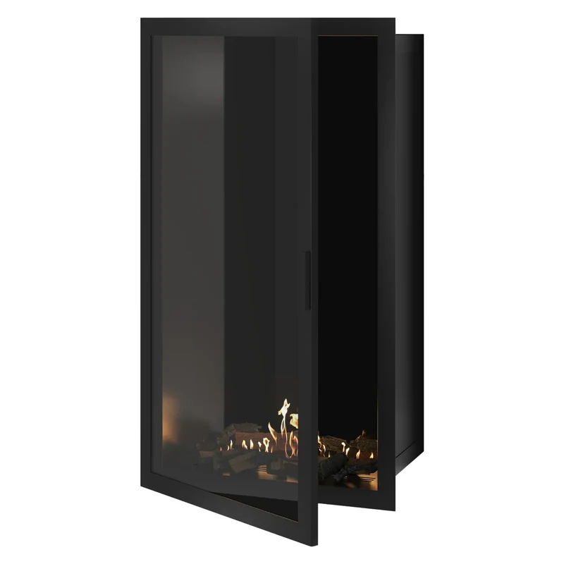 Selected verticale enkelzijdige bio-ethanol inbouwhaard – volglas – 80 × 180 cm | Wild Flame