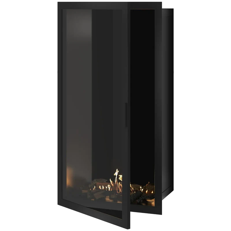 Selected verticale enkelzijdige bio-ethanol inbouwhaard – volglas – 80 × 200 cm | Wild Flame
