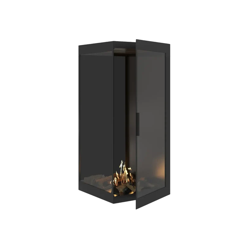 Base Verticale Bio-ethanol Inbouw Hoekhaard Links – Volledig Glas – 60 x 100 cm | Wild Flame