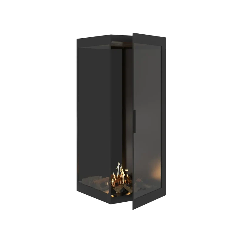 Base Bio-ethanol Verticale Inbouw Hoekhaard Links – Volledig Glas – 60 x 120 cm | Wild Flame