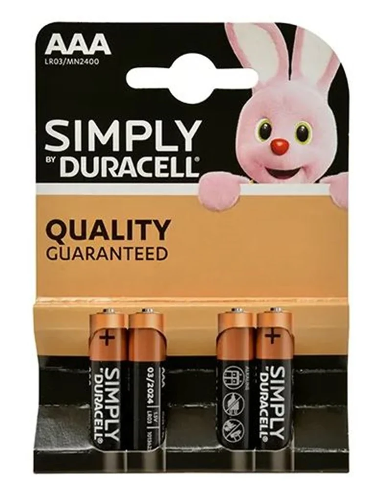 Duracell BATTERIJ 1,5V AAA - BLISTER A 4 STUKS