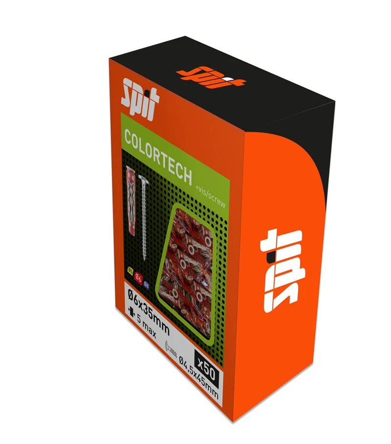 SPIT COLORTECH UNI PLUG 6x35 - 50 ST MET SCHROEF