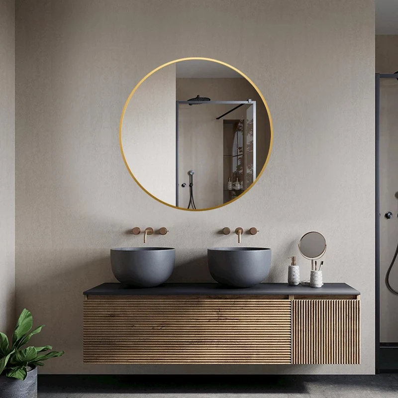 Second chance - Mirror round 80 cm with copper frame - Default