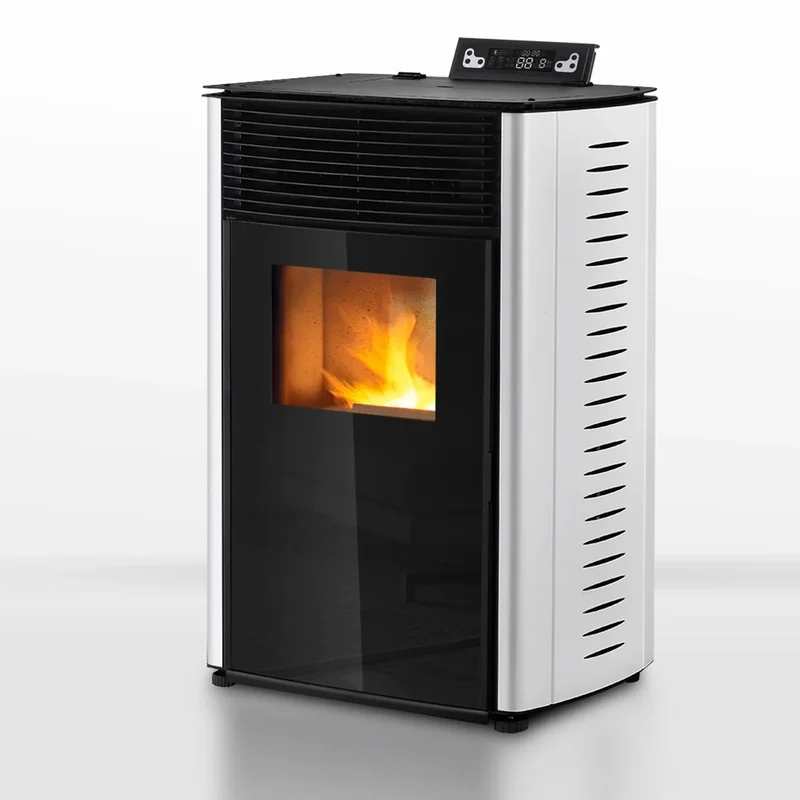 Pellet stove - 13.1 kW - for 80-100 m² - 5 levels - timer - CR04 White