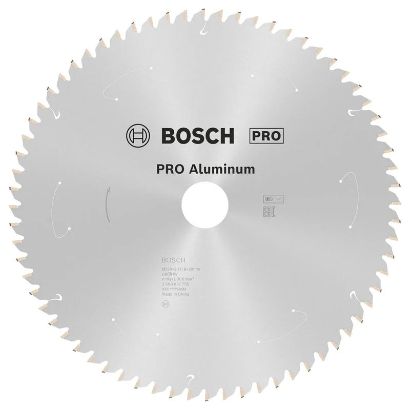 Bosch CIRKELZAAGBLAD ALUMINIUM 250X30X2.4/1.8X68T