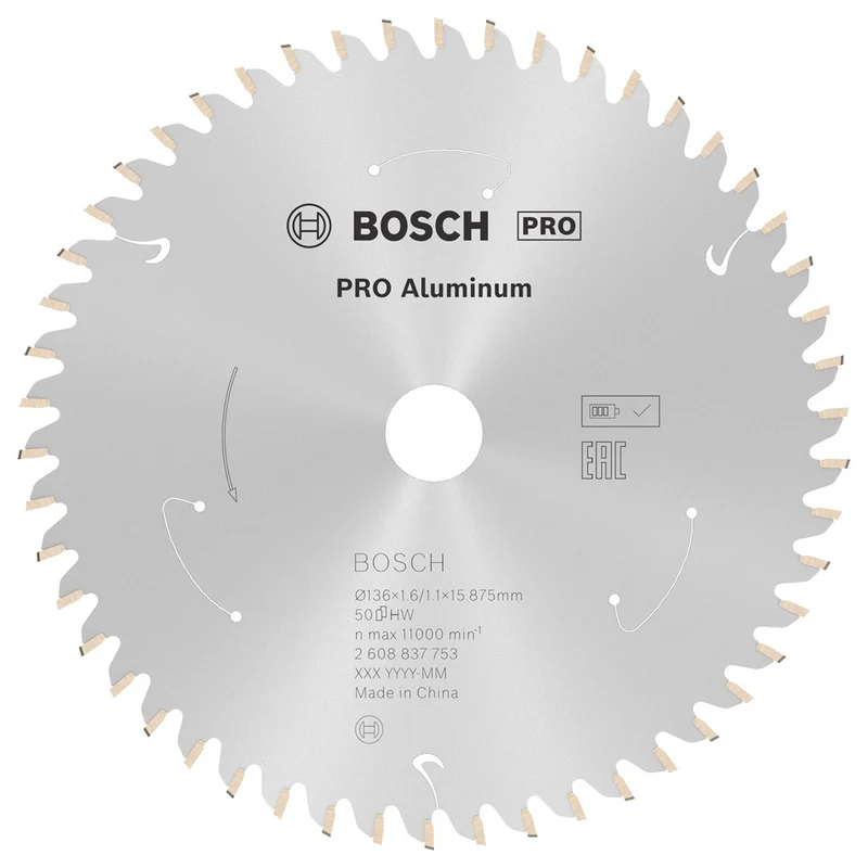Bosch CIRKELZAAGBLAD ALUMINIUM 136X15.875X1.6/1.1X50T