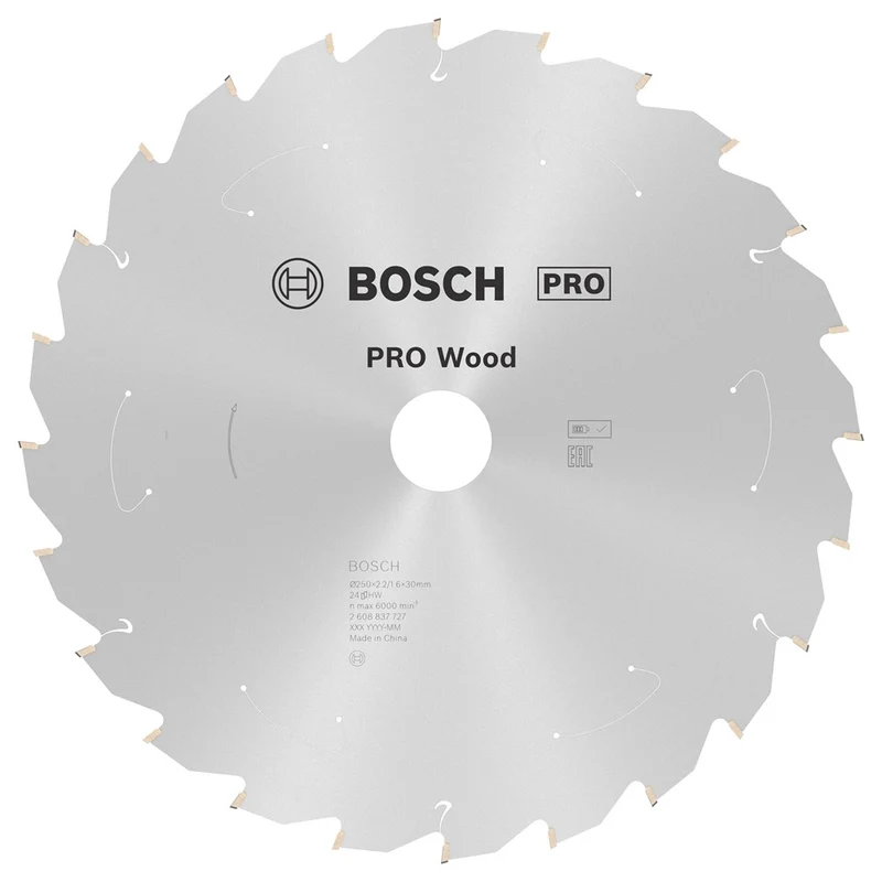 Bosch CIRKELZAAGBLAD WOOD 250X30X2.2/1.6X24T