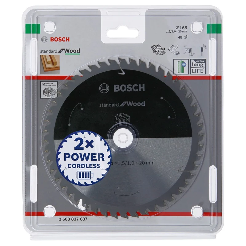Bosch CIRKELZAAGBLAD WOOD 165X20X1.5/1.0X48T