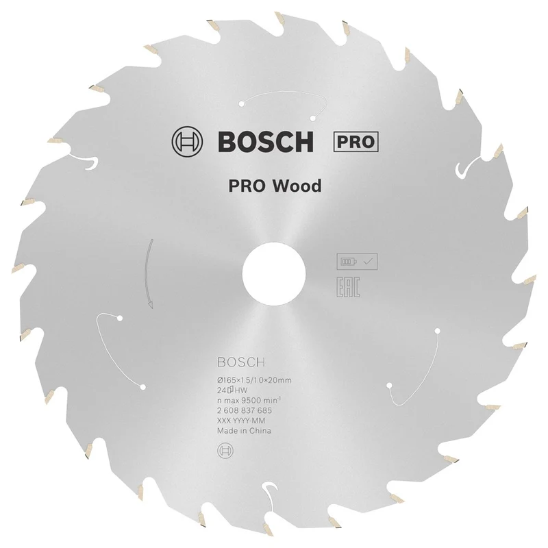 Bosch CIRKELZAAGBLAD WOOD 165X20X1.5/1.0X24T