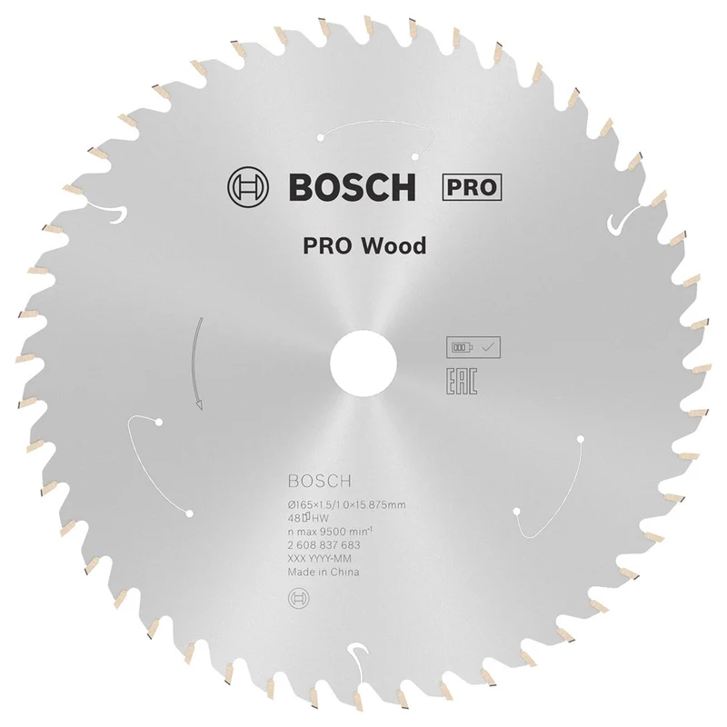 Bosch CIRKELZAAGBLAD WOOD 165X15.875X1.5/1.0X48T