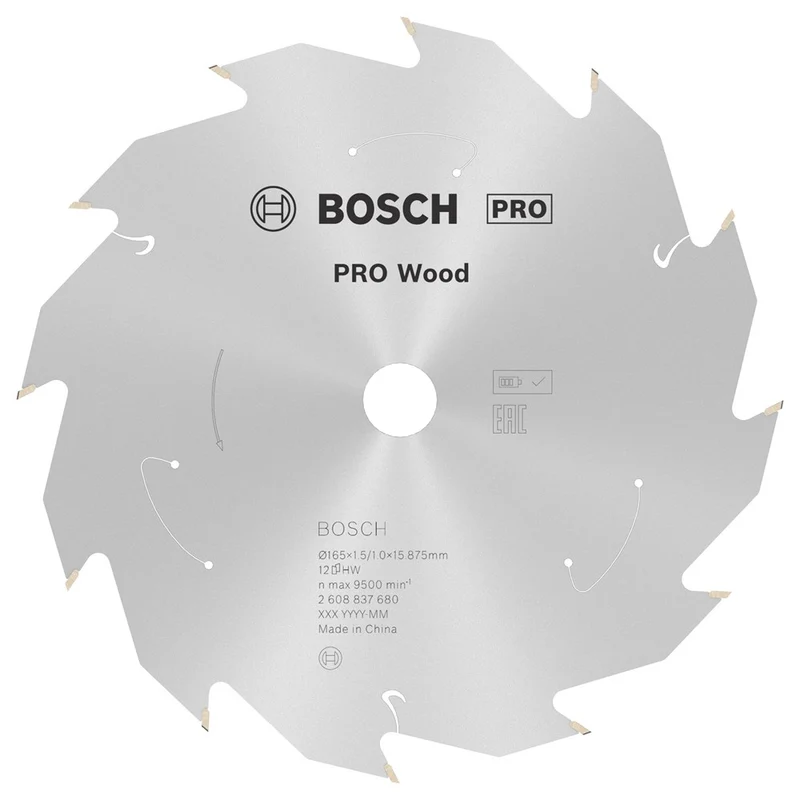 Bosch CIRKELZAAGBLAD WOOD 165X15.875X1.5/1.0X12T