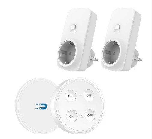 Wireless socket receiver with surface-mounted remote control