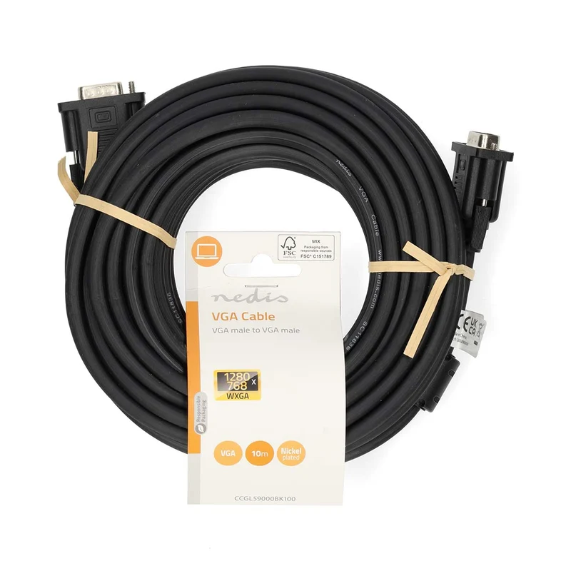 VGA-Kabel VGA Male - VGA Male - Vernikkeld
