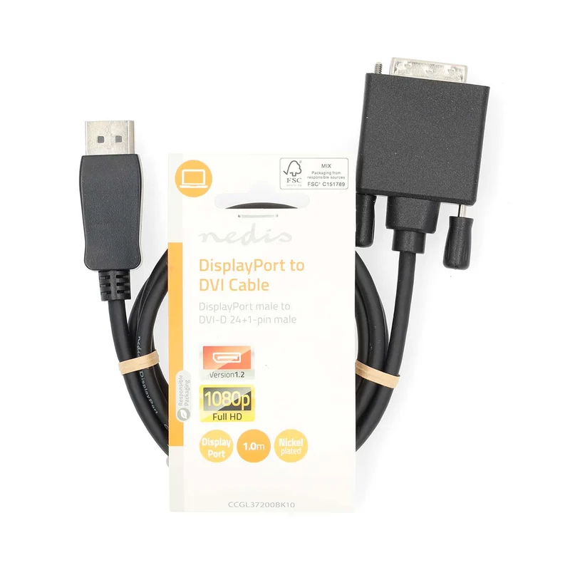 DisplayPort-Kabel DisplayPort Male - DVI-D 24+1-Pins Male - 1080p
