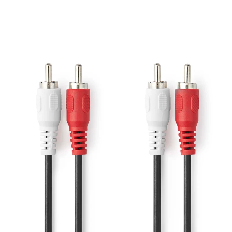 Stereo-Audiokabel 2x RCA Male - 2x RCA Male - Vernikkeld
