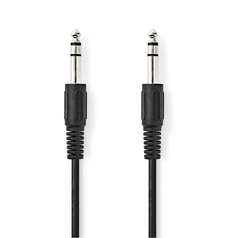 Stereo-Audiokabel 6,35 mm Male - 6,35 mm Male - Vernikkeld