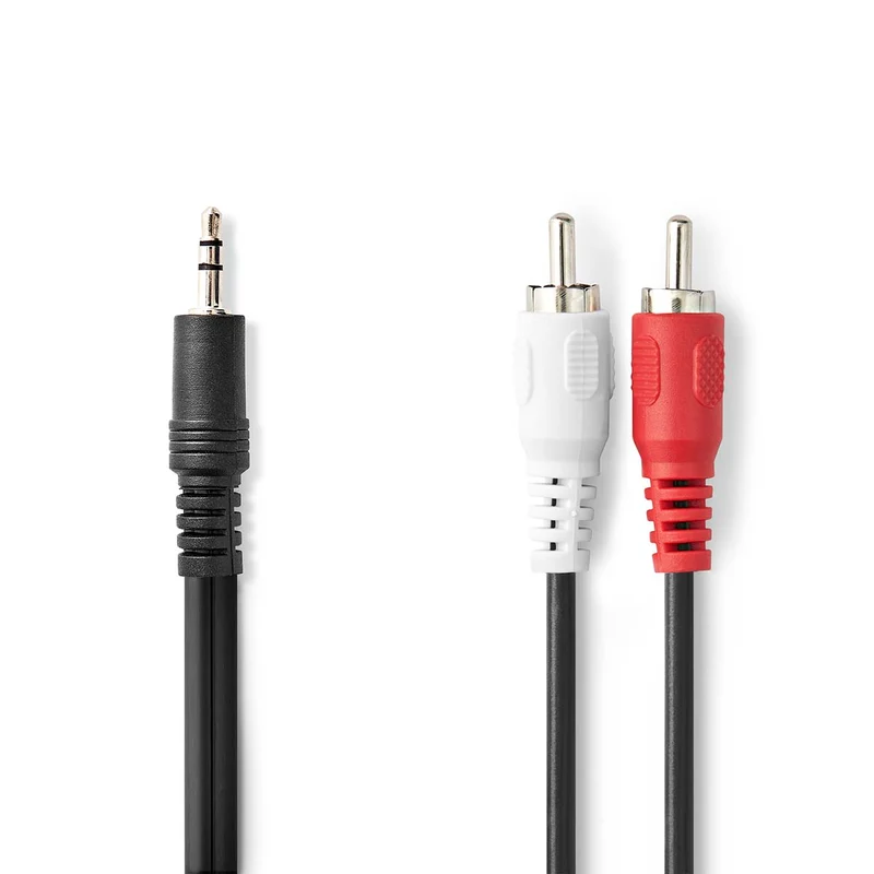 Stereo-Audiokabel 3,5 mm Male - 2x RCA Male - Vernikkeld