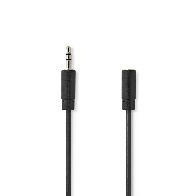 Stereo-Audiokabel 3,5 mm Male - 3,5 mm Female - Vernikkeld