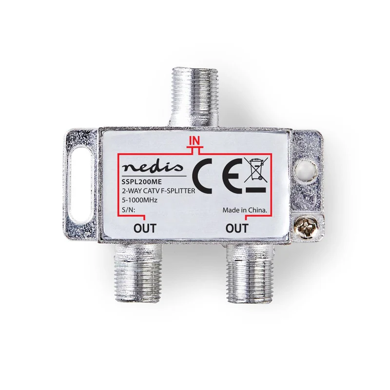 CATV-Splitter 5 - 1000 MHz - Tussenschakeldemping: 4.2 dB - 75 Ohm
