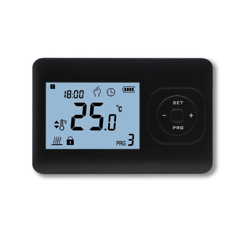 Central Heating Clock Thermostat - Digital - On/Off - Black