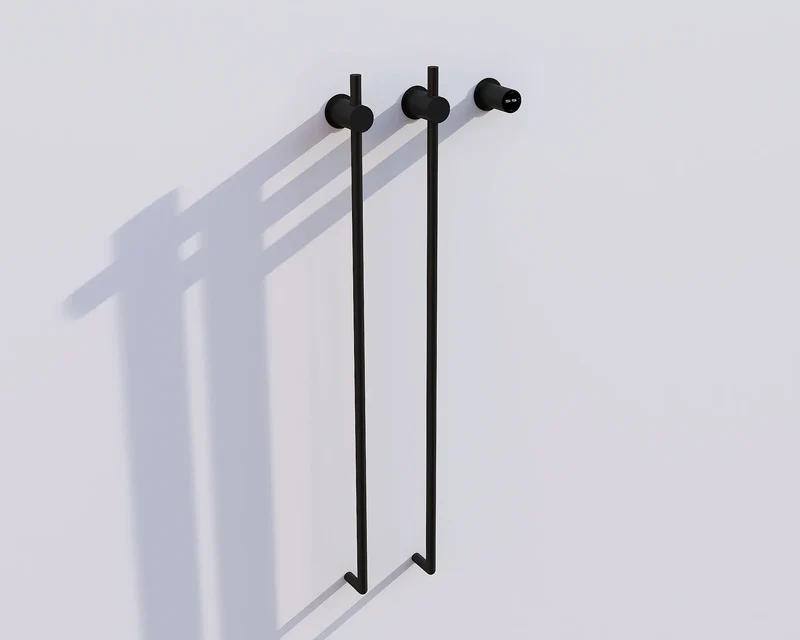 Electric Towel Rack Black with thermostat L-SR0200-B