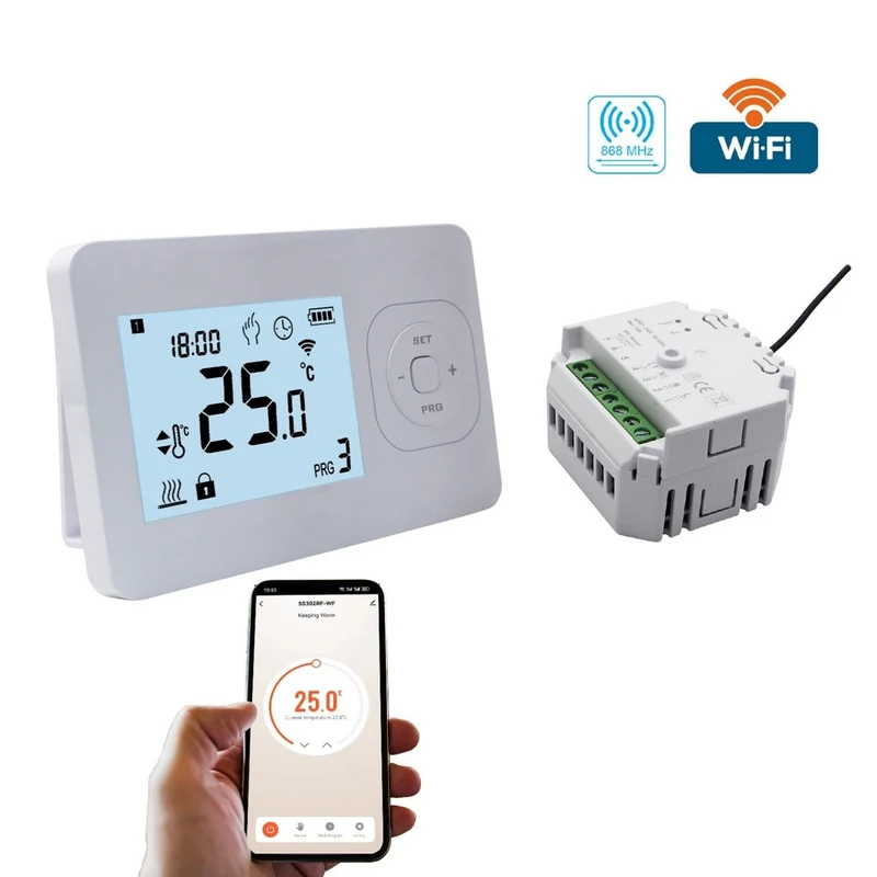 QH-Basic WiFi white thermostat including built-in receiver