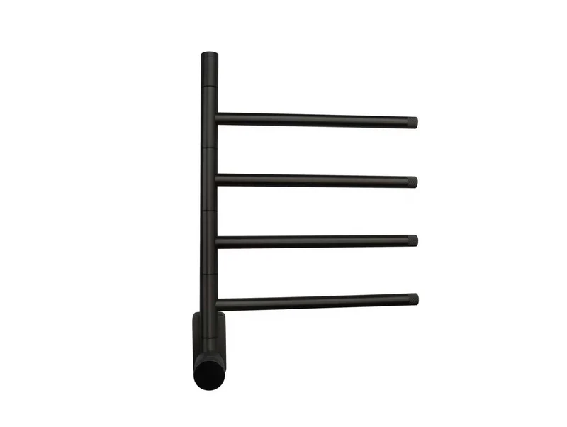 Black electric towel radiator with thermostat