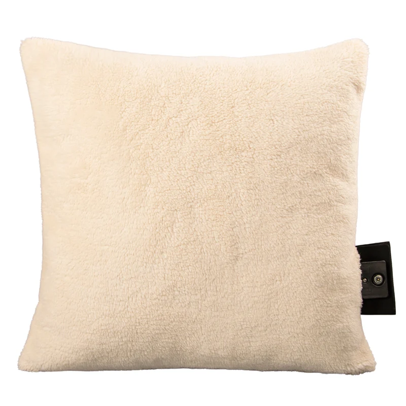 Heated Cushion Warmy off-white velvet