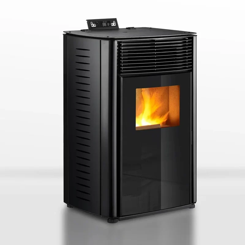 Pellet stove - 13.1 kW - for 80-100 m2 - 5 levels - timer - CR04 Black