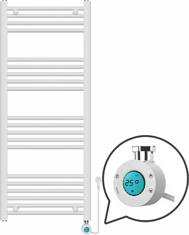 Electric Radiator for Towels with Thermostat Digital - Radiator Bathroom - 1200×500mm - White - 500 Watt