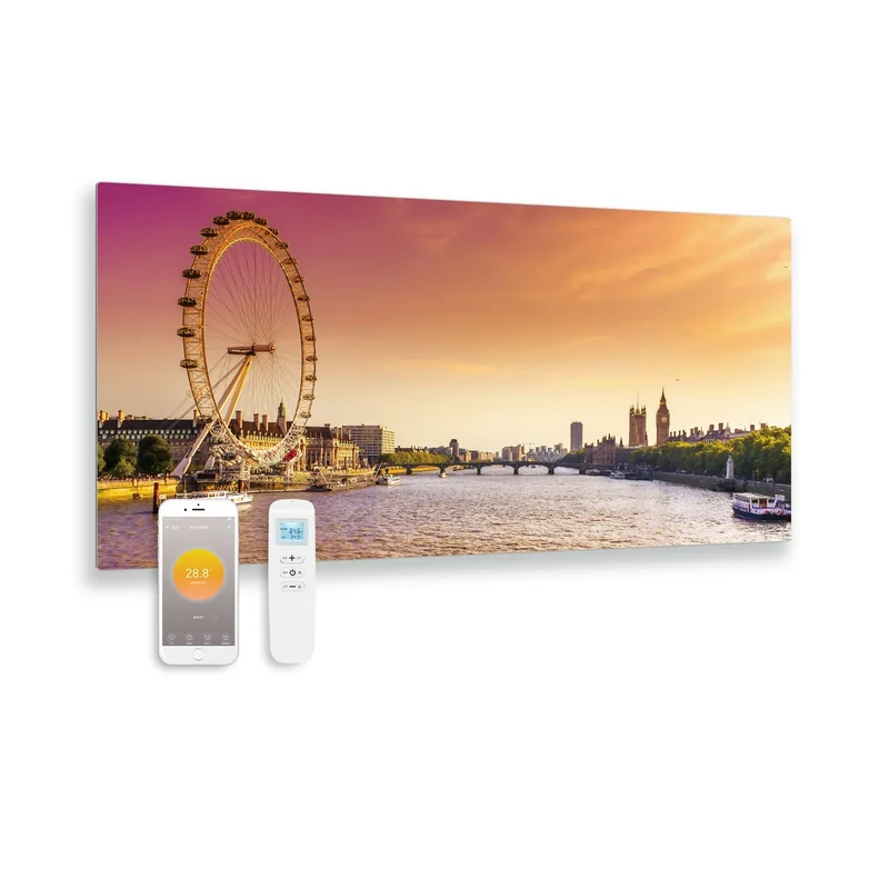 Infrared Panel printed glass with wifi and remote control London Eye 119x59 700Watt