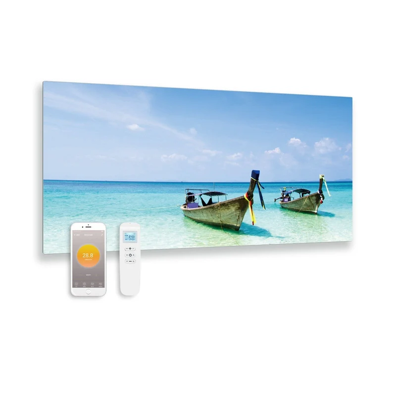 Printed glass infrared panel with Wi‑Fi and remote control Sea 119x59 700 Watt