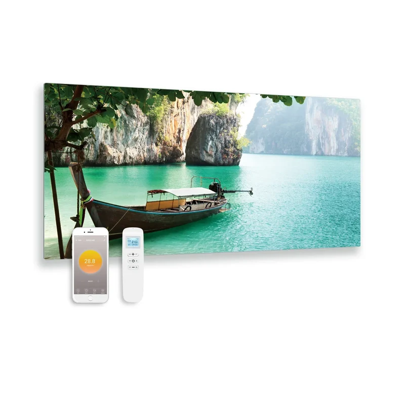 Printed glass infrared panel with WiFi and remote control boat 119x59 700 Watt