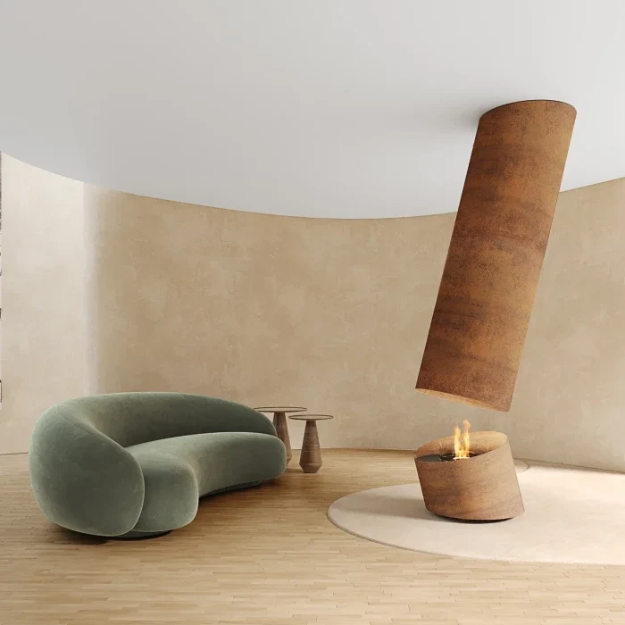 GlammFire Contour 13 Corten Rust | Plafond Bio-ethanol Haard in Corten Staal