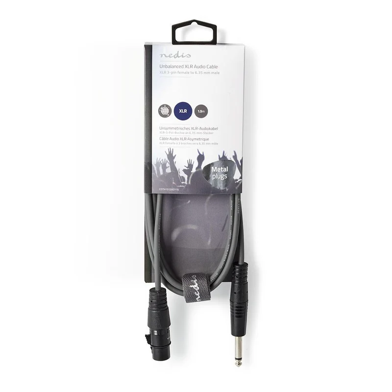 Ongebalanceerde Audiokabel XLR 3-Pins Female - 6,35 mm Male - Vernikkeld