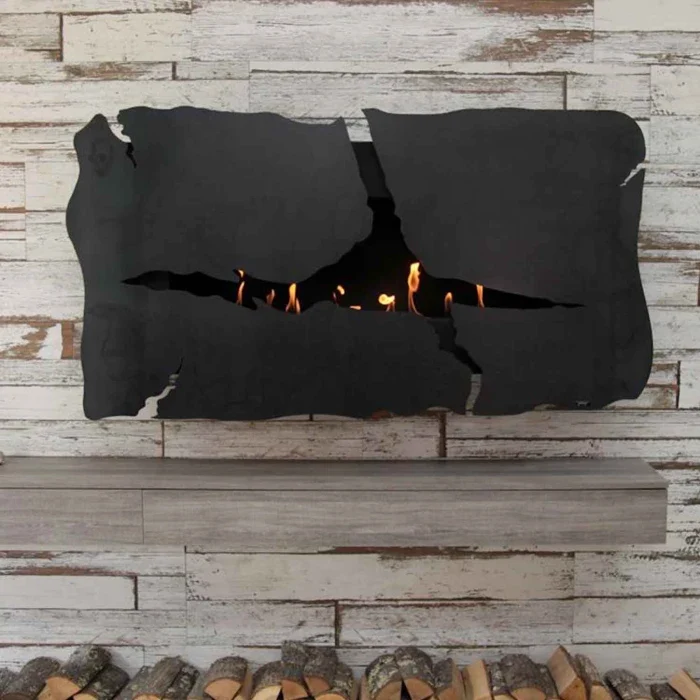 Hangende bio-ethanol haard | GlammFire Apollo IV Zwart | 4,5 kW wandhaard