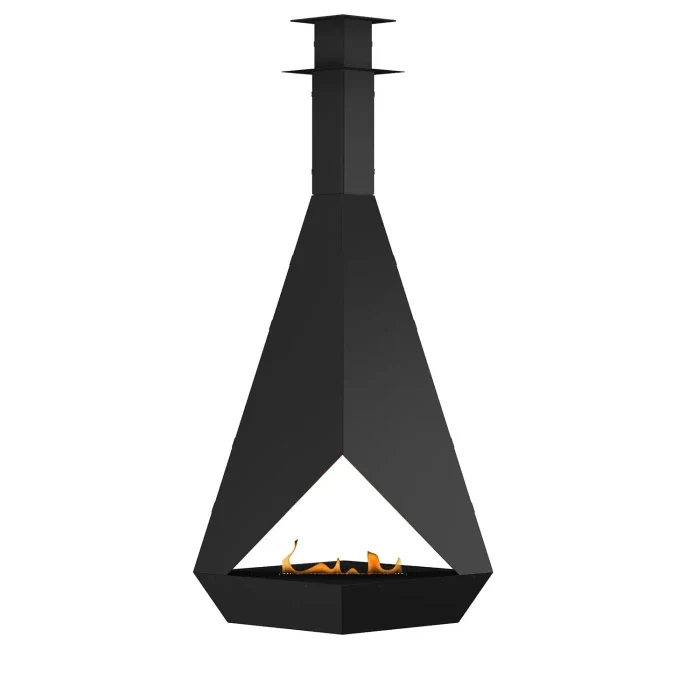 GlammFire Eudoxus Zwart Titanium Plafond Bio-ethanol Haard – Dubbelzijdig Design voor Binnen