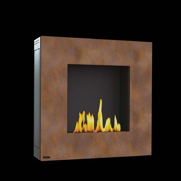 GlammFire Lotus Corten Roest Bio-ethanol Wandhaard | 83 x 83 cm Hangend Design