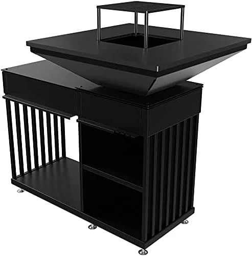 Buitenhaard met Grill – Quadrum Horizontale Houtgestookte BBQ & Vuurplaats | Kratki