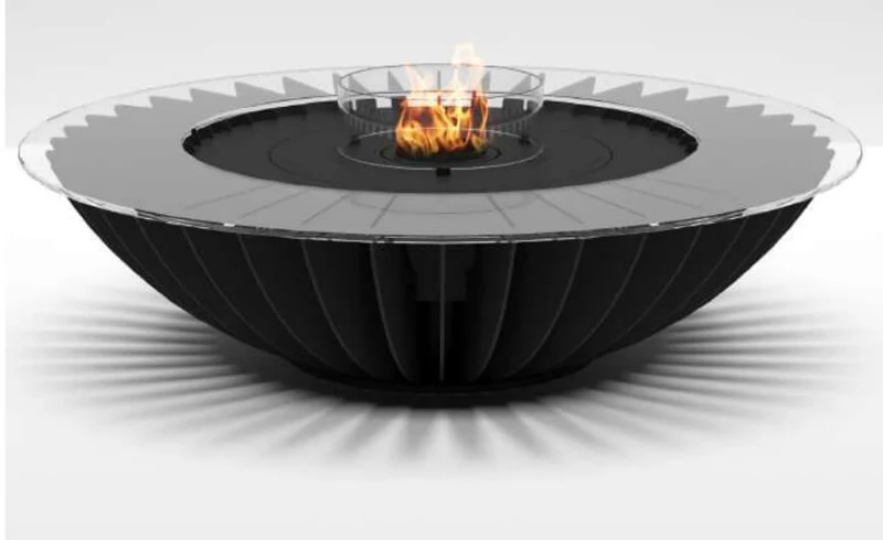 GlammFire Cosmo Bio-ethanol Vuurtafel – Ronde Design Buitenhaard met Afstandsbediening