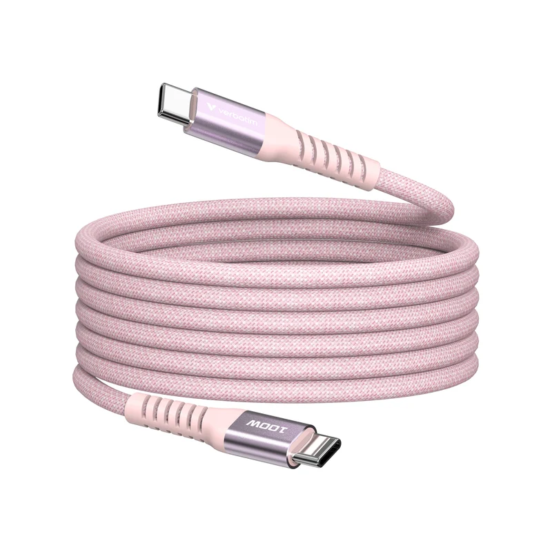 Verbatim Sync&Charge 100W 120Cm Usb-C/Usb-C Magnetic Pink 31857